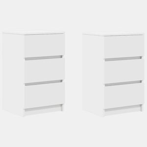 Lote de 2 Mesas De Cabeceira Mesinhas De Cabeceira - 3 gavetas 39x35x65cm branco