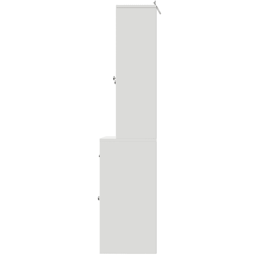 Armário alto 140x38,5x175 cm - Vitrine, armário de cozinha e sala de jantar com gavetas, estilo moderno minimalista - Branco