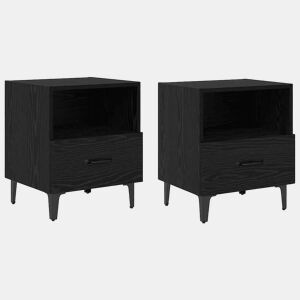 Lote de 2 Mesa De Cabeceira - Mesinha De Cabeceira Carvalho preto 40 x 35 x 47,5 cm