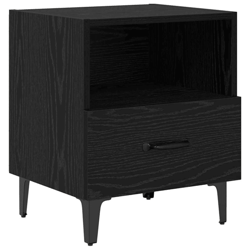 Lote de 2 Mesa De Cabeceira - Mesinha De Cabeceira Carvalho preto 40 x 35 x 47,5 cm