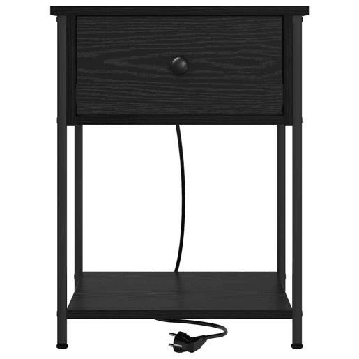 Mesa De Cabeceira - Mesinha De Cabeceira com gaveta Carvalho preto 42 x 41 x 56 cm