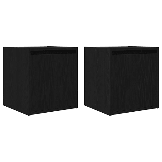 Lote de 2 Mesas De Cabeceira Mesinhas De Cabeceira - de parede 38x34x40 cm preto