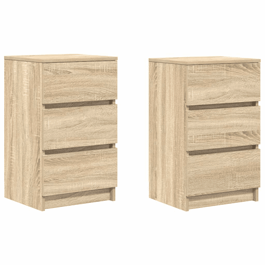 Lote de 2 Mesas De Cabeceira Mesinhas De Cabeceira - 3 gavetas 39x35x65cm carvalho sonoma