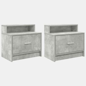 Lote de 2 Mesa De Cabeceira - Mesinha De Cabeceira com gaveta 51x31x47cm cinzento cimento