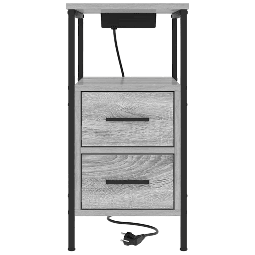 Mesa De Cabeceira - Mesinha De Cabeceira com gaveta Sonoma cinzento 30 x 48 x 61 cm