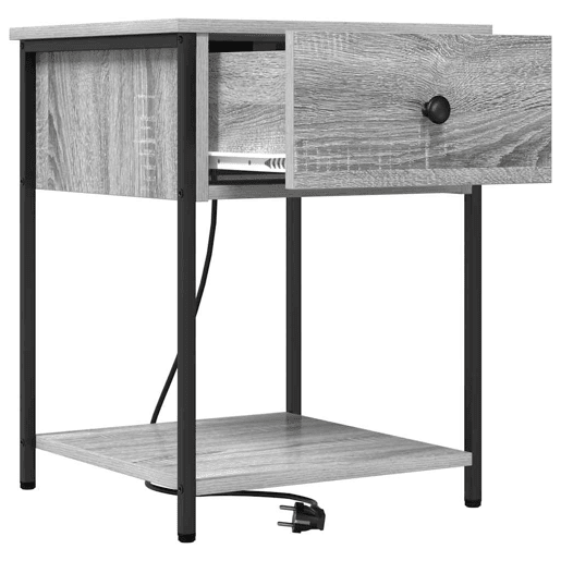 Lote de 2 Mesa De Cabeceira - Mesinha De Cabeceira Sonoma cinzento 42 x 41 x 56 cm