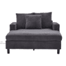 Poltrona chaise longue grande - Com porta-copos laterais, portas USB, iluminação LED ambiente - Cinza escuro
