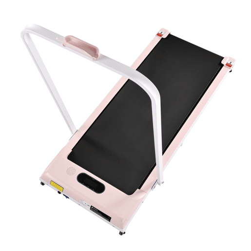 Passadeira 2 em 1 - Velocidade 1-6 kmh, com controlo remoto, ecrã LED, altifalantes Bluetooth e suporte para telemóvel - Rosa