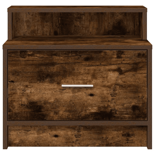 Lote de 2 Mesa De Cabeceira - Mesinha De Cabeceira com gaveta 51x31x47 cm carvalho fumado