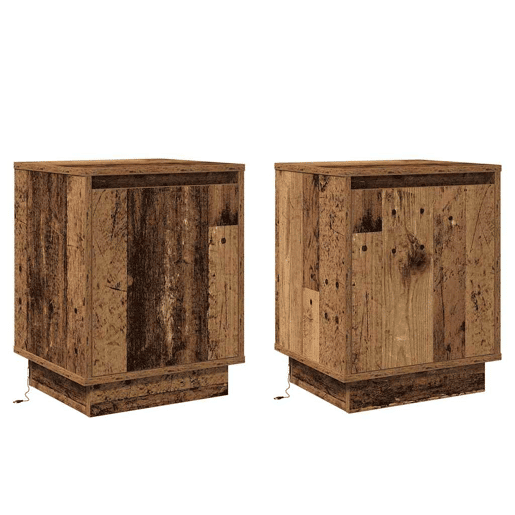 Lote de 2 Mesa De Cabeceira - Mesinha De Cabeceira Madeira antiga 39 x 34,5 x 50 cm