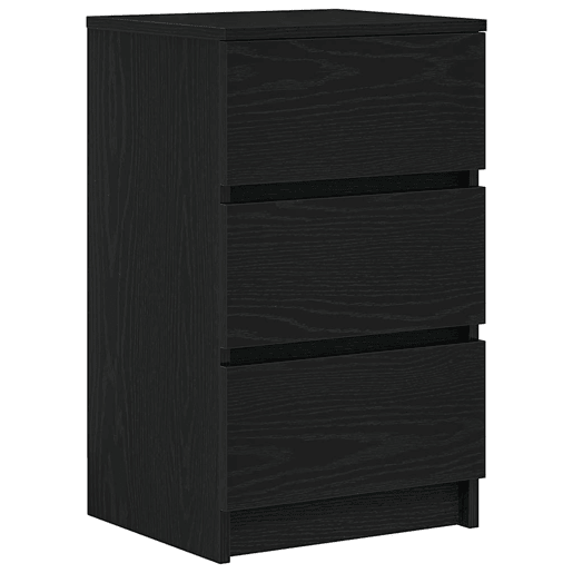 Lote de 2 Mesas De Cabeceira Mesinhas De Cabeceira - 3 gavetas 39x35x65cm preto