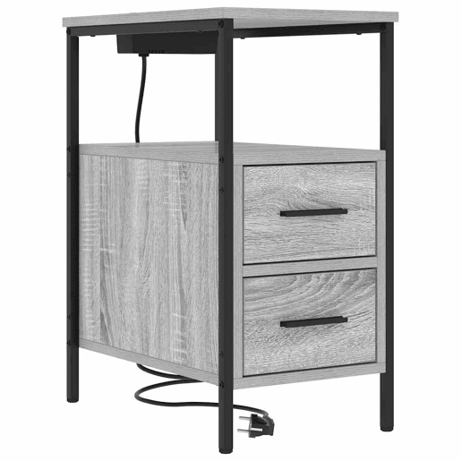 Lote de 2 Mesa De Cabeceira Mesinha De Cabeceira - Sonoma cinzento 30 x 48 x 61 cm
