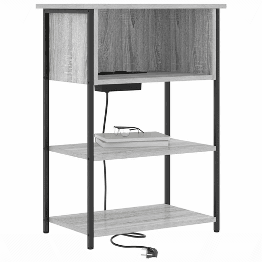Mesa De Cabeceira - Mesinha De Cabeceira Sonoma cinzento 55 x 31 x 76 cm