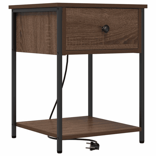 Mesa De Cabeceira - Mesinha De Cabeceira Carvalho castanho 42 x 41 x 56 cm