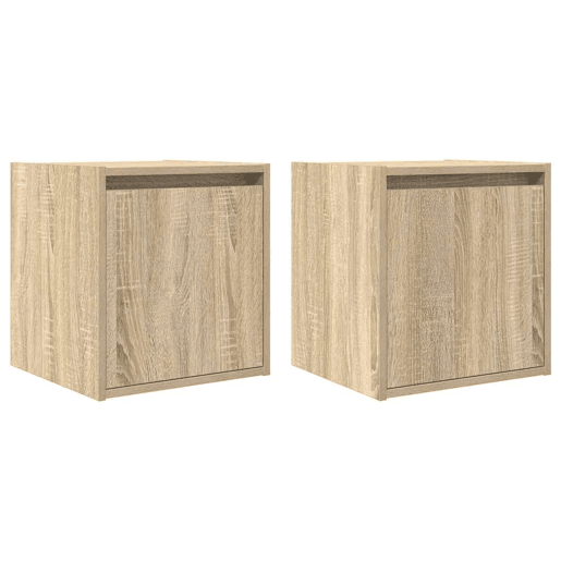 Lote de 2 Mesas De Cabeceira Mesinhas De Cabeceira - de parede 38x34x40 cm carvalho sonoma