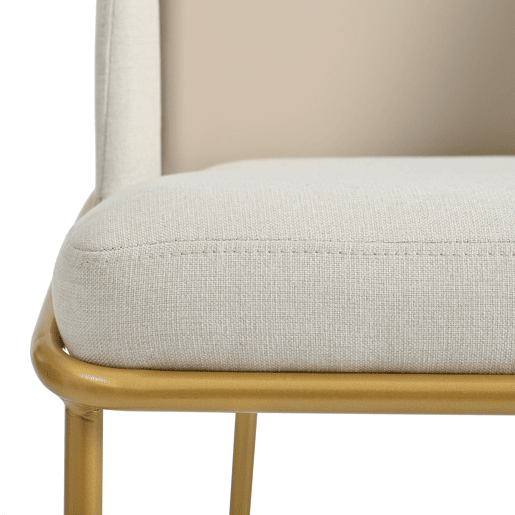 Cadeira moderna de 2 peças - com pernas inclinadas e pés ajustáveis - Bege Cadeira moderna de 2 peças - com pernas inclinadas e pés ajustáveis - Bege