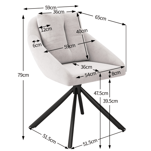 Cadeira giratória moderna - ergonómica - bege