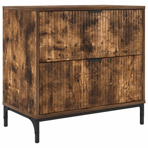 Mesa De Cabeceira - Mesinha De Cabeceira com gaveta Carvalho fumado 63.5 x 36 x 61 cm