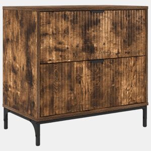 Mesa De Cabeceira - Mesinha De Cabeceira com gaveta Carvalho fumado 63.5 x 36 x 61 cm