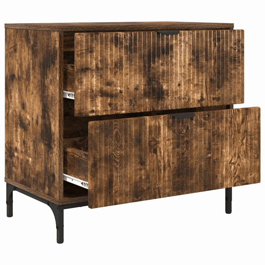 Mesa De Cabeceira - Mesinha De Cabeceira com gaveta Carvalho fumado 63.5 x 36 x 61 cm