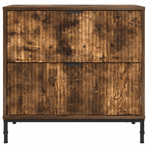 Mesa De Cabeceira - Mesinha De Cabeceira com gaveta Carvalho fumado 63.5 x 36 x 61 cm