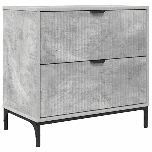 Mesa De Cabeceira - Mesinha De Cabeceira com gaveta Cinzento cimento 63.5 x 36 x 61 cm