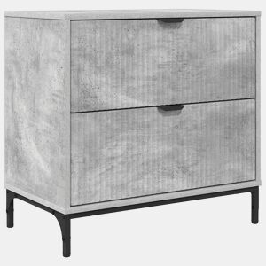 Mesa De Cabeceira - Mesinha De Cabeceira com gaveta Cinzento cimento 63.5 x 36 x 61 cm