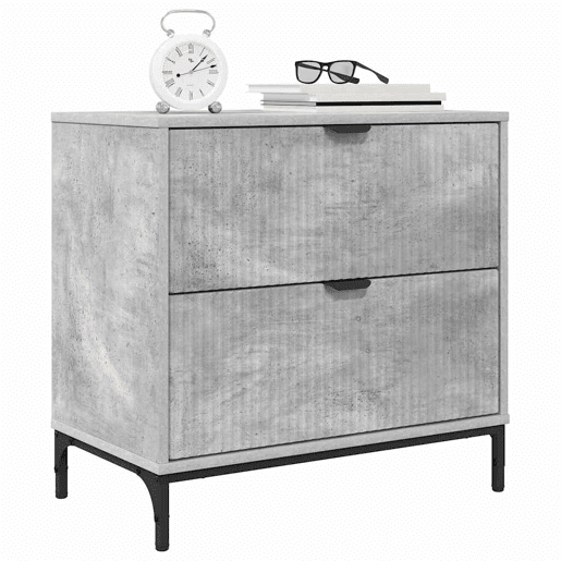 Mesa De Cabeceira - Mesinha De Cabeceira com gaveta Cinzento cimento 63.5 x 36 x 61 cm