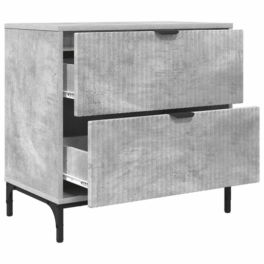 Mesa De Cabeceira - Mesinha De Cabeceira com gaveta Cinzento cimento 63.5 x 36 x 61 cm