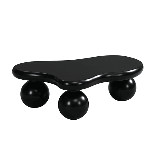 Mesa de centro em estilo nuvens - 16 cores disponíveis - Design em forma de nuvem, pernas redondas - Preto