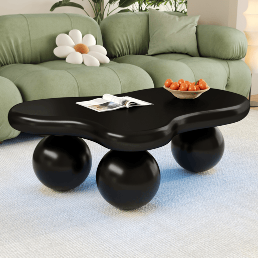 Mesa de centro em estilo nuvens - 16 cores disponíveis - Design em forma de nuvem, pernas redondas - Preto