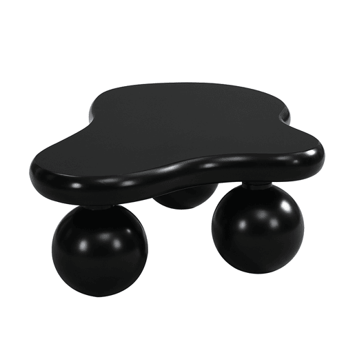 Mesa de centro em estilo nuvens - 16 cores disponíveis - Design em forma de nuvem, pernas redondas - Preto