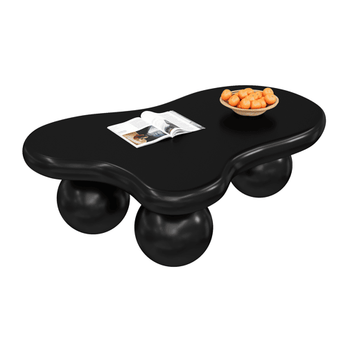 Mesa de centro em estilo nuvens - 16 cores disponíveis - Design em forma de nuvem, pernas redondas - Preto