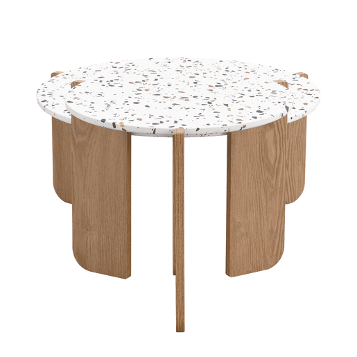 Mesa de centro modular de 2 peças - Mesa auxiliar para sala e varanda, conjunto de mesas - cor Natural