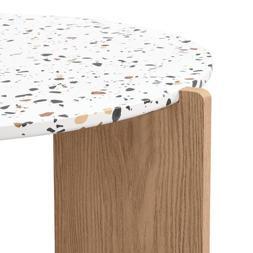 Mesa de centro modular de 2 peças - Mesa auxiliar para sala e varanda, conjunto de mesas - cor Natural