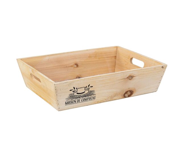 Cesto de madera marrón 35x27x9