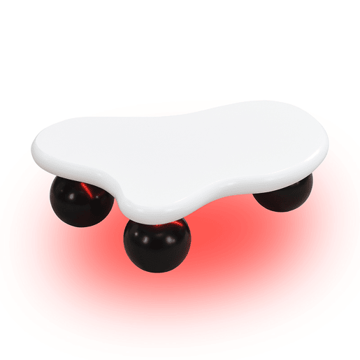 Mesa de centro nuvem - Design de nuvens com iluminação LED, pernas redondas, estilo moderno - Preto+Branco