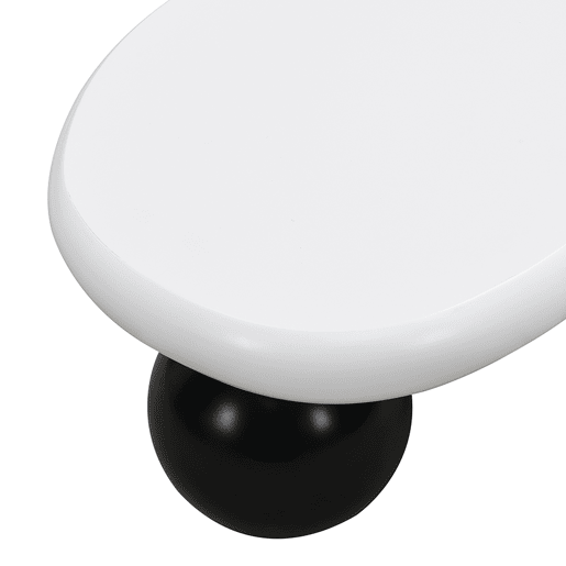 Mesa de centro nuvem - Design de nuvens com iluminação LED, pernas redondas, estilo moderno - Preto+Branco