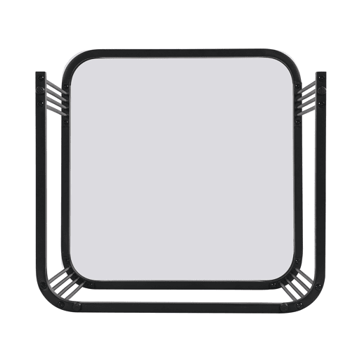 Mesa de centro empilhável - 2 peças - alto brilho com design em mármore e vidro, pernas pretas, com gavetas
