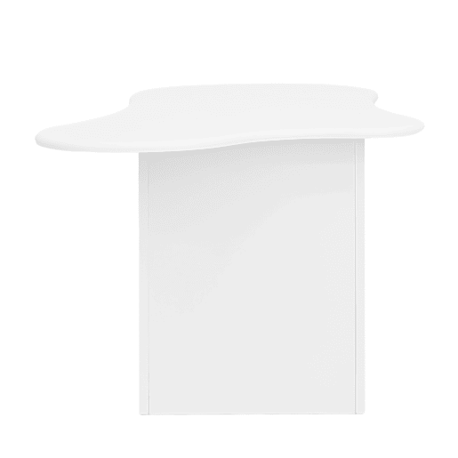 Mesa de centro 97x45x43,5 cm - Mesa de centro com gavetas, design em forma de nuvem, com prateleiras abertas - Branco