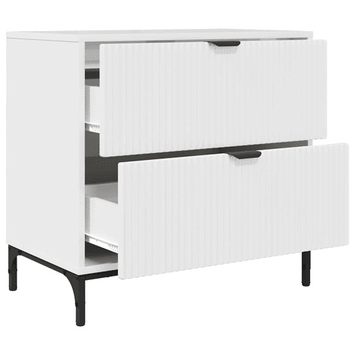Mesa De Cabeceira - Mesinha De Cabeceira com gaveta Branco brilhante 63.5 x 36 x 61 cm