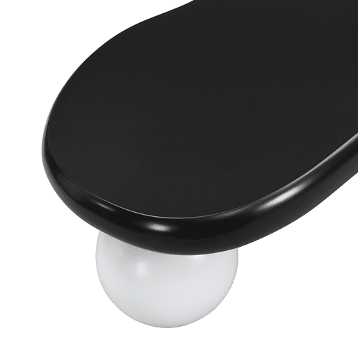 Mesa de centro estilo nuvens - Design com iluminação LED, formato de nuvem, pernas redondas, ideal para salas modernas e quartos infantis - Preto e Branco