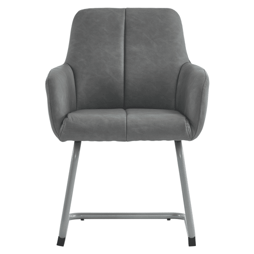 Cadeira de jantar 2 unidades - Cadeira moderna, minimalista, com pernas de aço curvas - Cinza