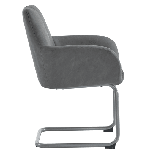 Cadeira de jantar 2 unidades - Cadeira moderna, minimalista, com pernas de aço curvas - Cinza