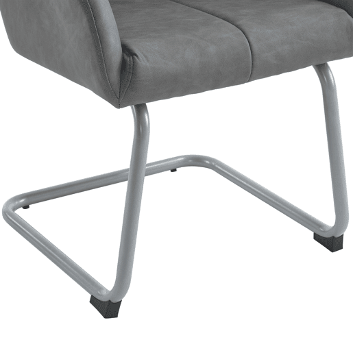 Cadeira de jantar 2 unidades - Cadeira moderna, minimalista, com pernas de aço curvas - Cinza