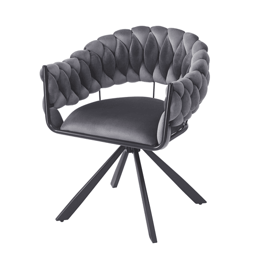Cadeira de jantar 2 peças - veludo, luxo leve, design moderno e ergonómico, pernas metálicas em forma de garra - cinzento