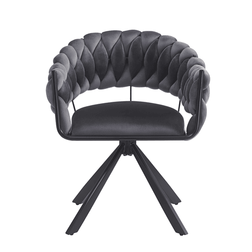 Cadeira de jantar 2 peças - veludo, luxo leve, design moderno e ergonómico, pernas metálicas em forma de garra - cinzento