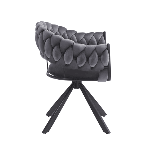 Cadeira de jantar 2 peças - veludo, luxo leve, design moderno e ergonómico, pernas metálicas em forma de garra - cinzento