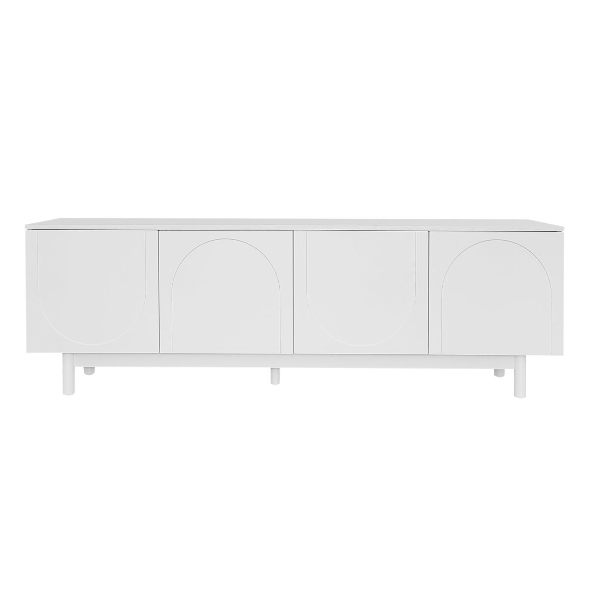 mueble tv moderno 175 x 38 x 56 cm - planchas ajustables lowboard ligero estilo lujo - blanco