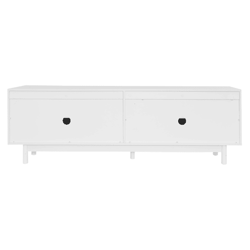 Móvel de TV moderno 175 x 38 x 56 cm - Prateleiras ajustáveis, Lowboard leve estilo luxuoso - Branco